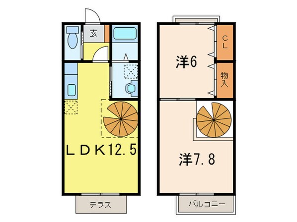 ファミール城前Bの物件間取画像